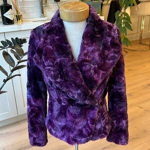 Luxurious Purple Faux Fur Jacket